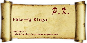 Péterfy Kinga névjegykártya