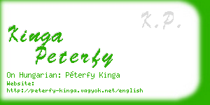 kinga peterfy business card
